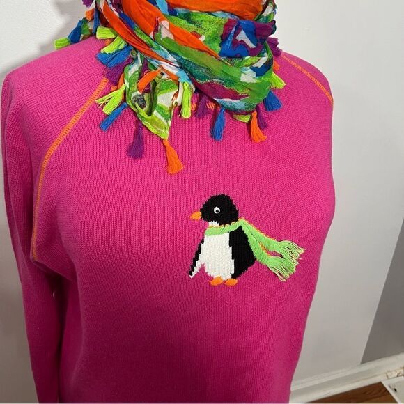 Vintage Quacker Factory Hot Pink Penguin Sweater‎ -- 1X - Picture 3 of 10